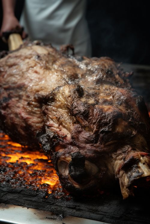 烧烤烤全羊美食摄影图 摄影图