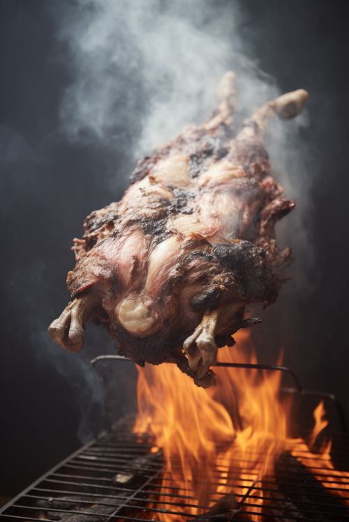 烧烤烤全羊美食摄影图 摄影图